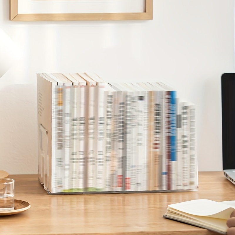 Transparent Acrylic Bookshelf Creative Book Stand Bookend - Temu