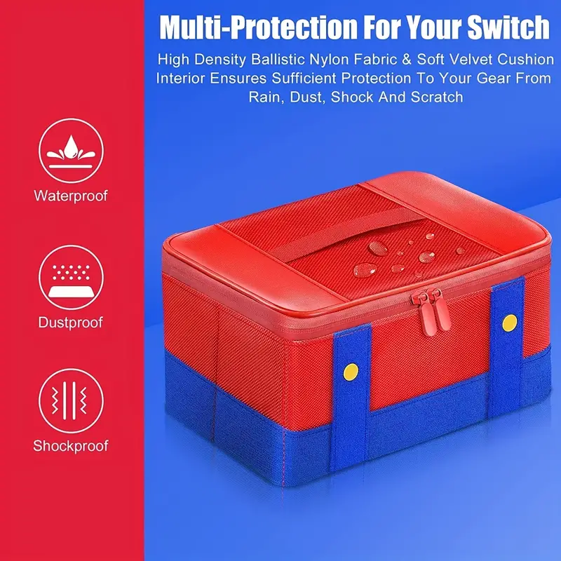 1pc large storage for switch carry case storage carrying case compatible with nintendo switch switch oled soft shell protective travel case for switch console pro controller accessories details 1