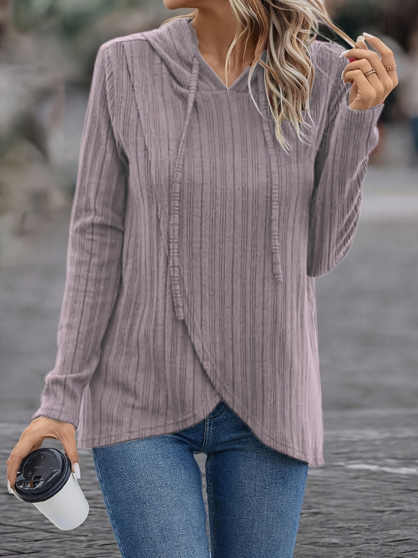 Asymmetric hem hotsell long sleeve hoodie