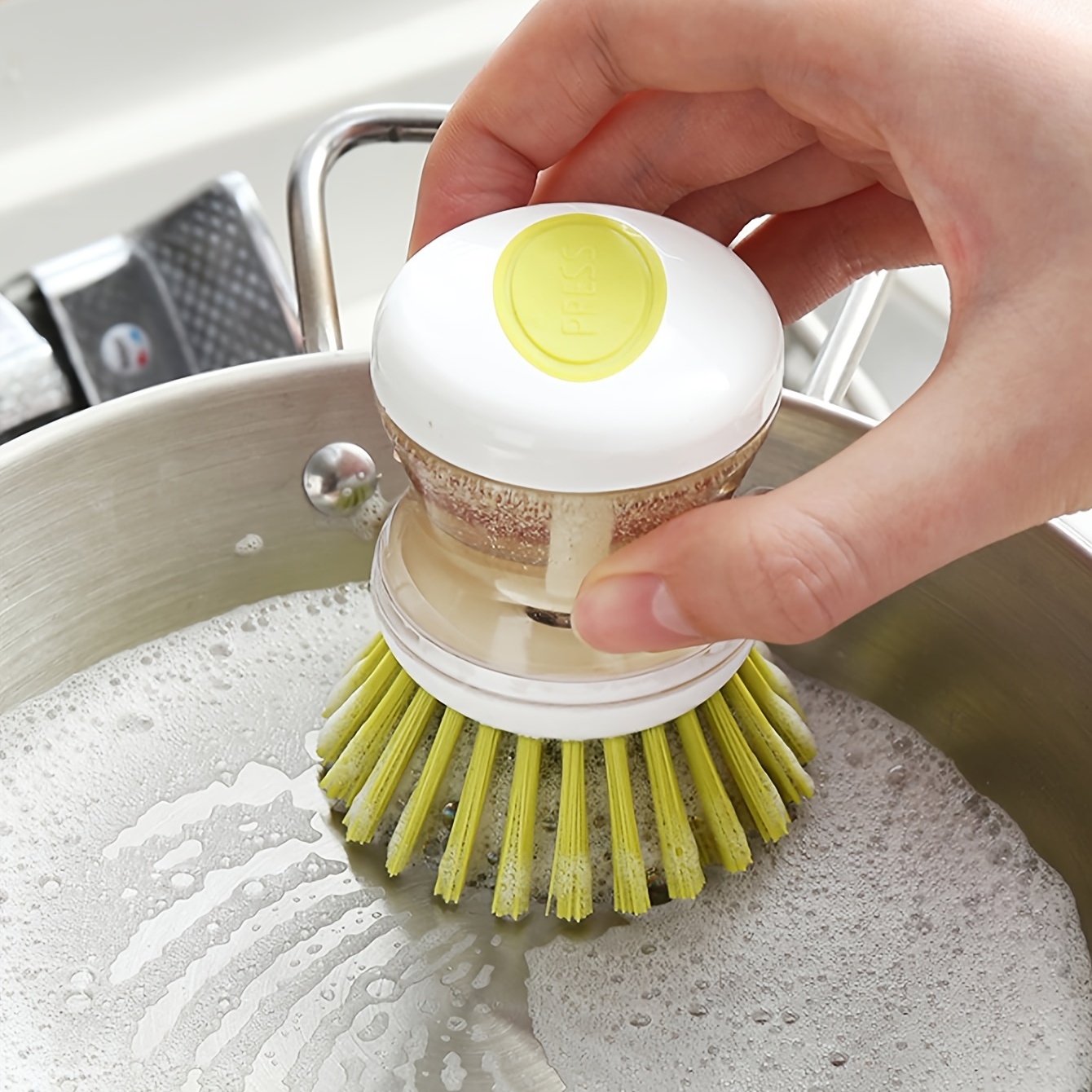 Scrub Brush Soap Dispenser Scrubber Dish Washing Kitchen Kitchen