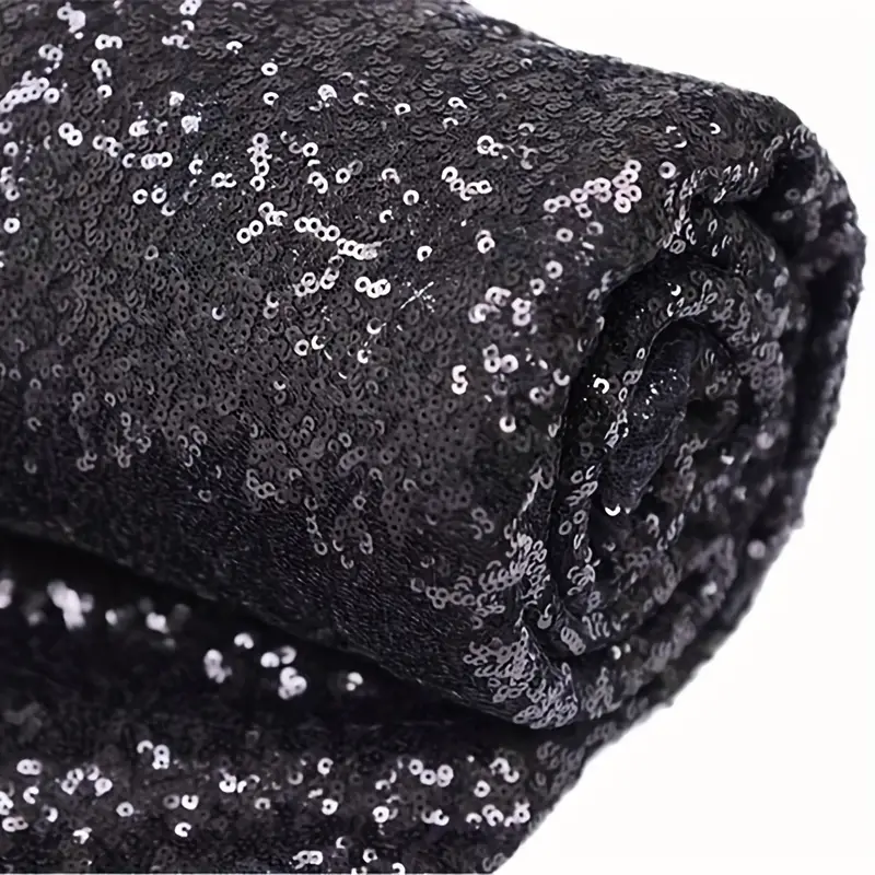 Fabric By The Yard Black Sequin Fabric 1 Yard Length By - Temu