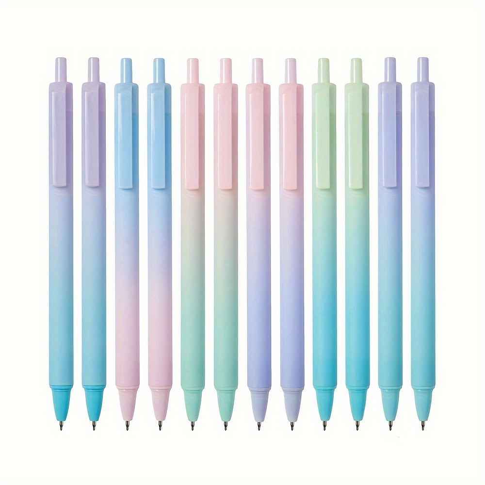 

12 Packs Retractable Gel Pens Black Ink Pastel Pens 0.5mm Fine Point Tip Cute Pens With Smooth Writing, Comfort Grip, No Bleed Gel Pens For Journaling, Writing, Note-taking