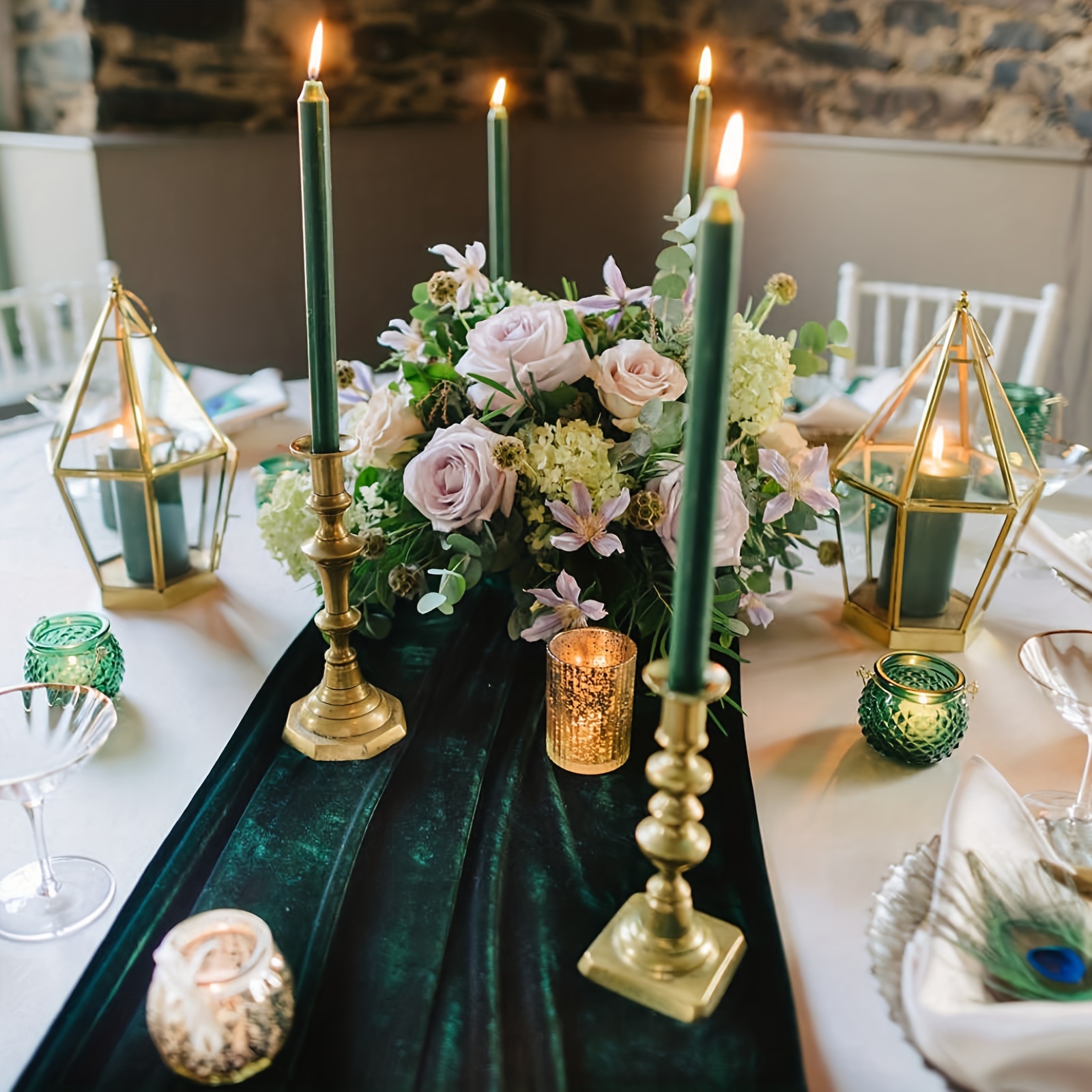 Velvet Table Runner Wedding Reception Decor Soft Fabric Table Overlay
