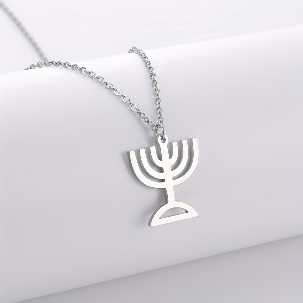 Collar Letra Hebrea Chai Joyería Acero Inoxidable Signo Vida - Temu