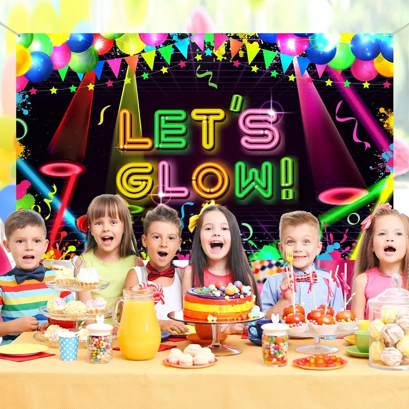 Glow Neon Party Backdrop Blacklight Disco Retro Dance Party - Temu