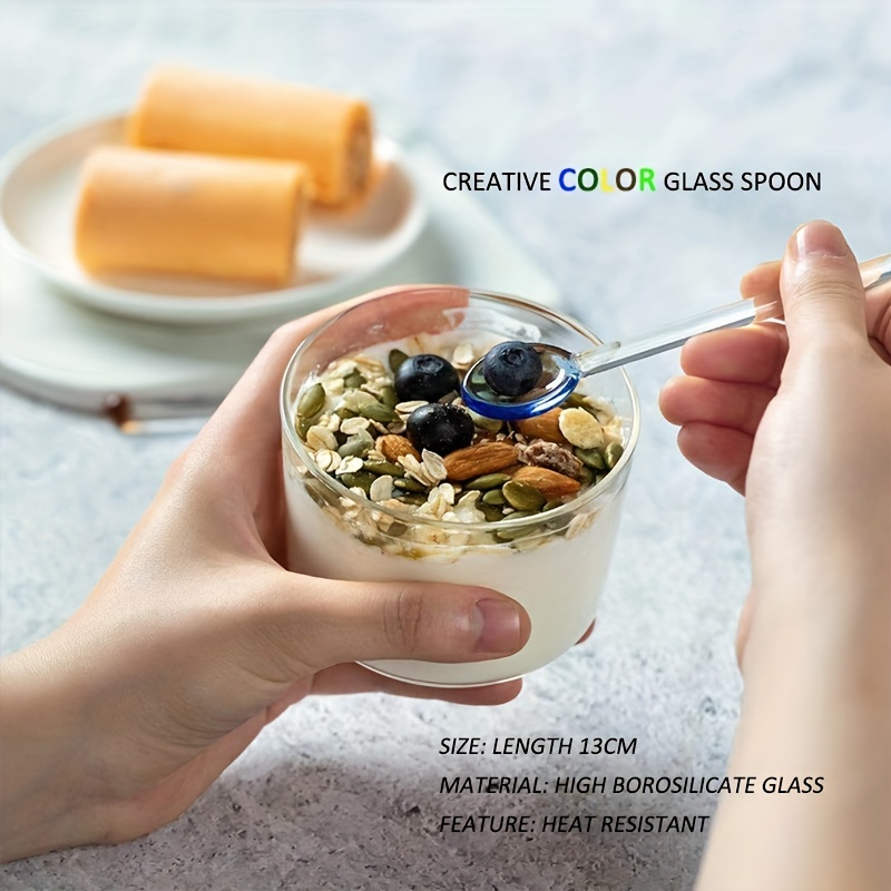 Glass High Borosilicate Transparent Coffee Spoon Long Handle Stir