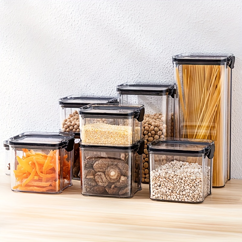 Moisture-Proof Sealed Tank Square Transparent Grain Storage Jar Dried Fruit  Snack Box Cans Kitchen Plastic Container Organizer - AliExpress