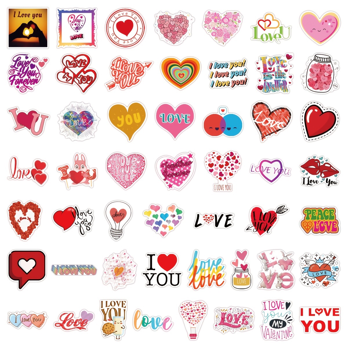 Cabilock 1 Roll Label Happy New Year Stickers Conversation Heart Stickers  Scrapbook Love Stickers Valentines Heart Stickers Valentine Stickers Bulk