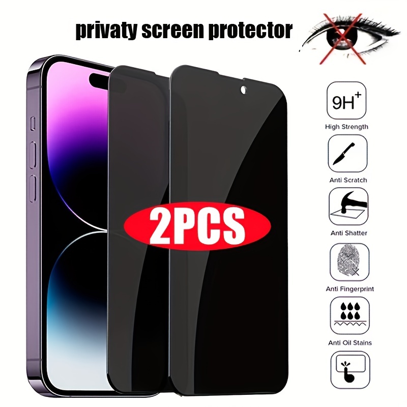 2 Protectores Pantalla Protección Privacidad Iphone 14 11 12 - Temu