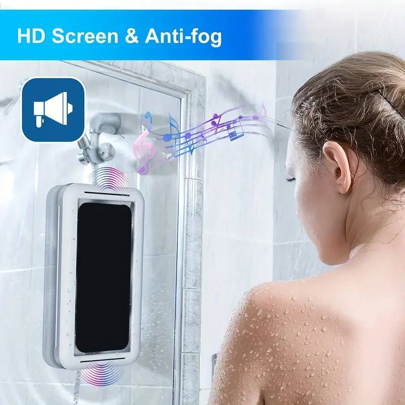 shower phone holder waterproof 480 degree rotation touchscreen shower phone stand bathroom wall kitchen mount case up to 7 3 cell phone 2