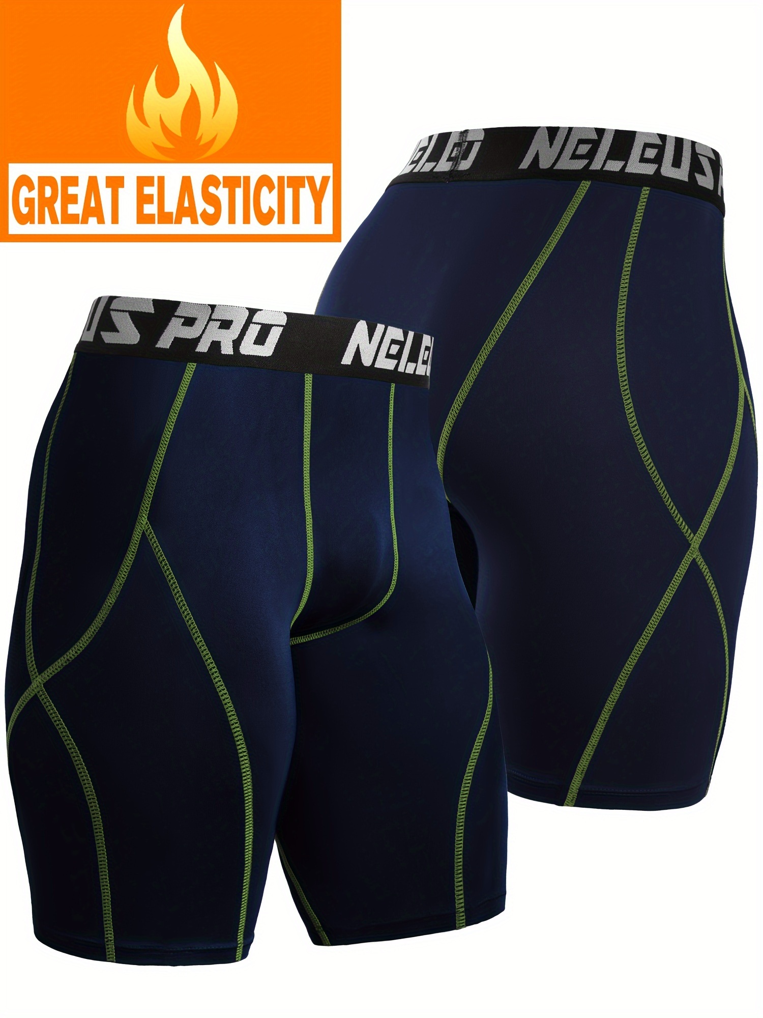 Men's Compression Shorts Active High Stretch Breathable Base - Temu Greece