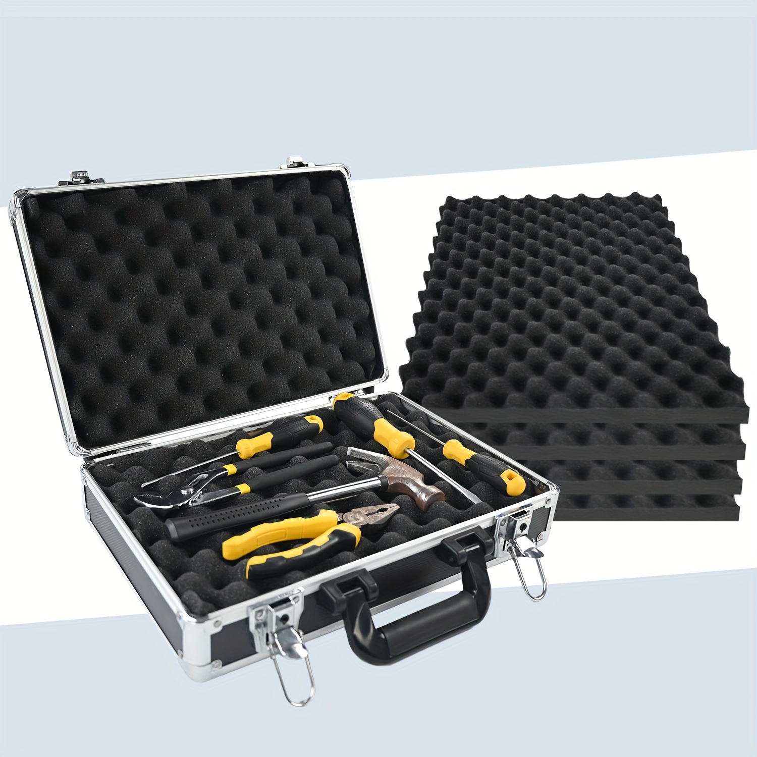 Yangmieai 4 piezas de espuma para cajas de herramientas caja de  herramientas espuma rejilla línea inserto de espuma 40 x 40 x 2 cm/40 x 40  x 5 cm