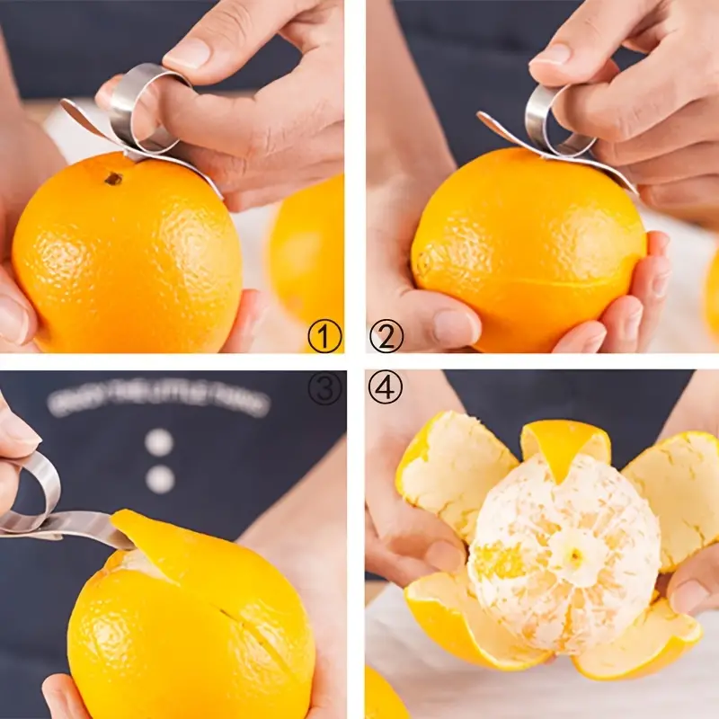1pc Stainless Steel Ring Orange Peeler For Kitchen Orange Peeler Citrus Peelers Easy To Use And Clean