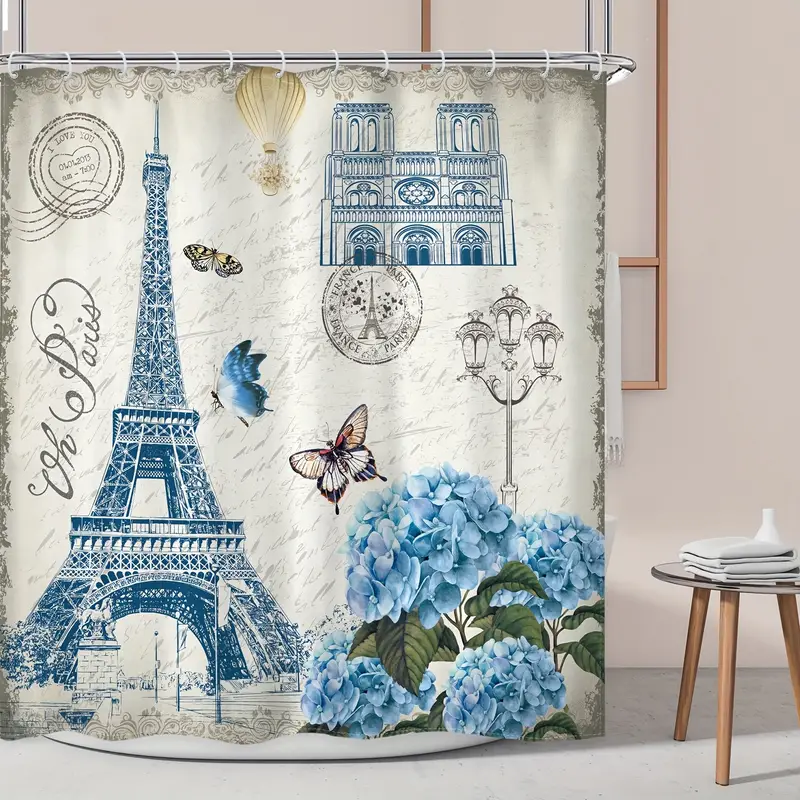 Eiffel Tower Shower Curtain Waterproof 12 Temu Australia