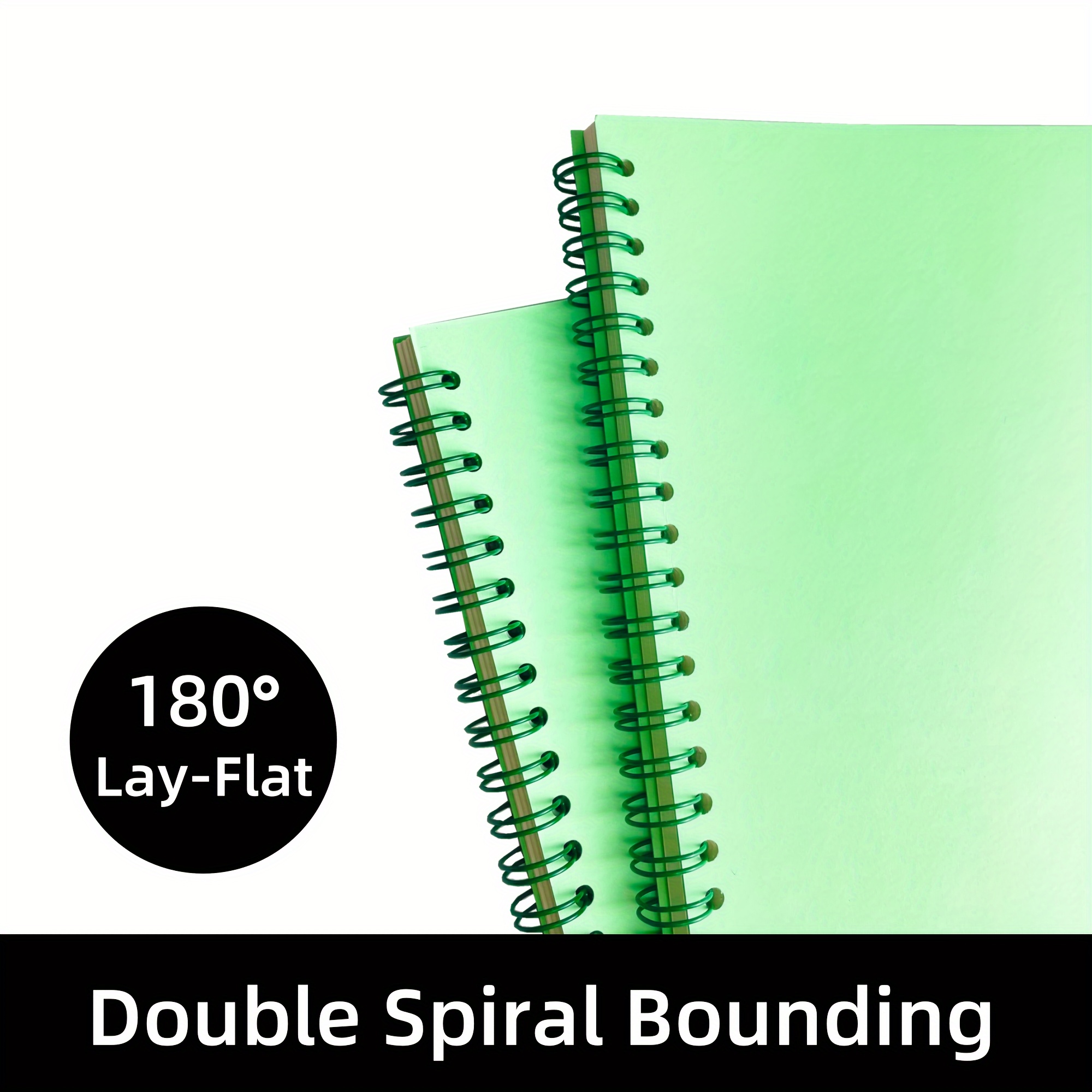 Lot de 2) A5 Dot Grid Bullet Journal 80 g/m² Cahier à spirale 5,7 x 8,3  pouces - 80 feuilles par livre, papier pointillé épais, 