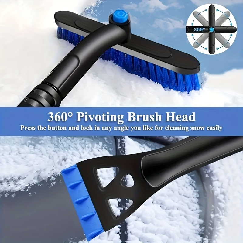 2 in 1 Expandable Snow Brush, Ice Scraper with 360 ° Rotating Foam Handle Snow  Brush for Auto Truck