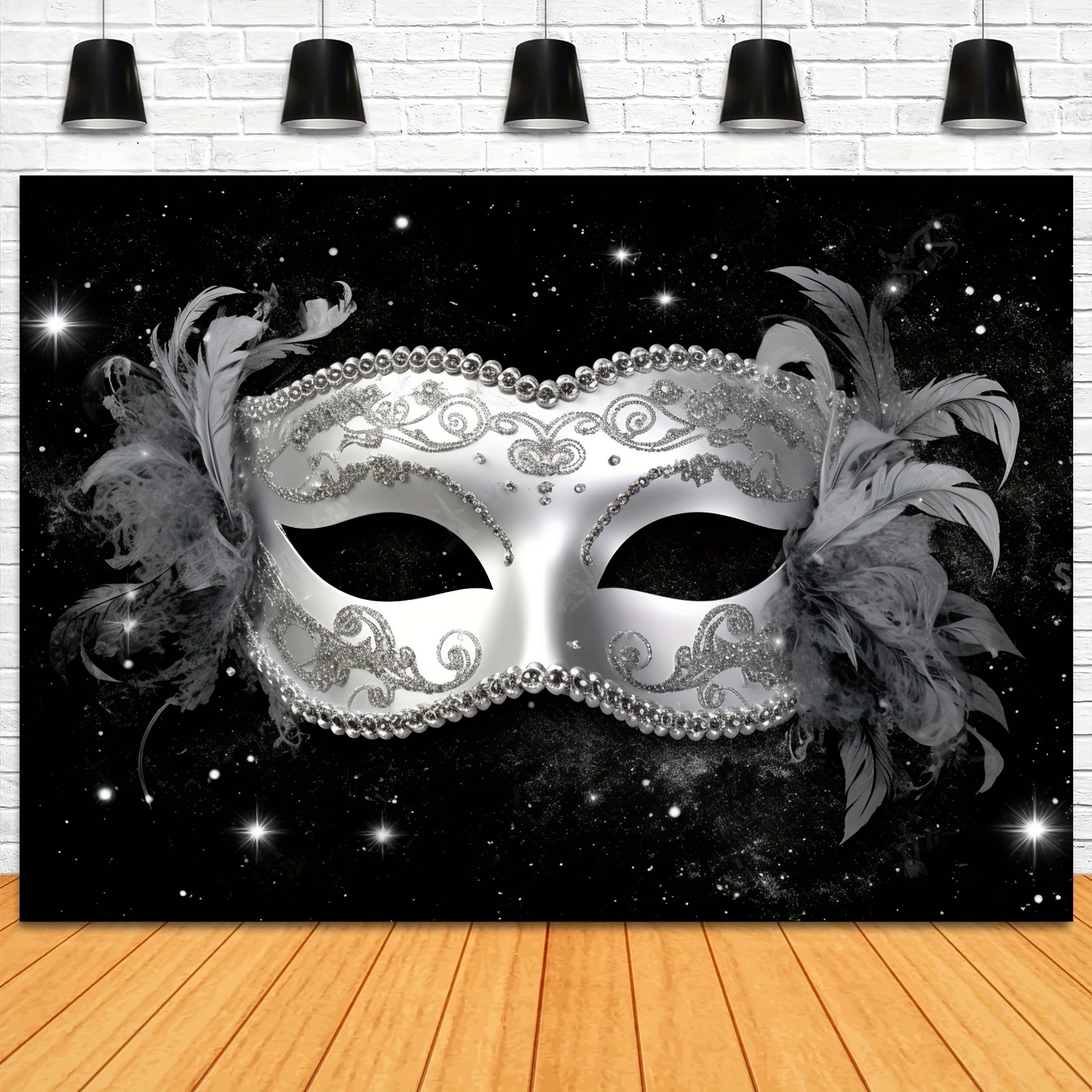 Masquerade Backdrops Purple Gold Glitter Beads Mask Carnival Photography  Backdrop Vinyl 5x3ft Fiesta Mardi Gras Dance Photo Background Birthday  Party