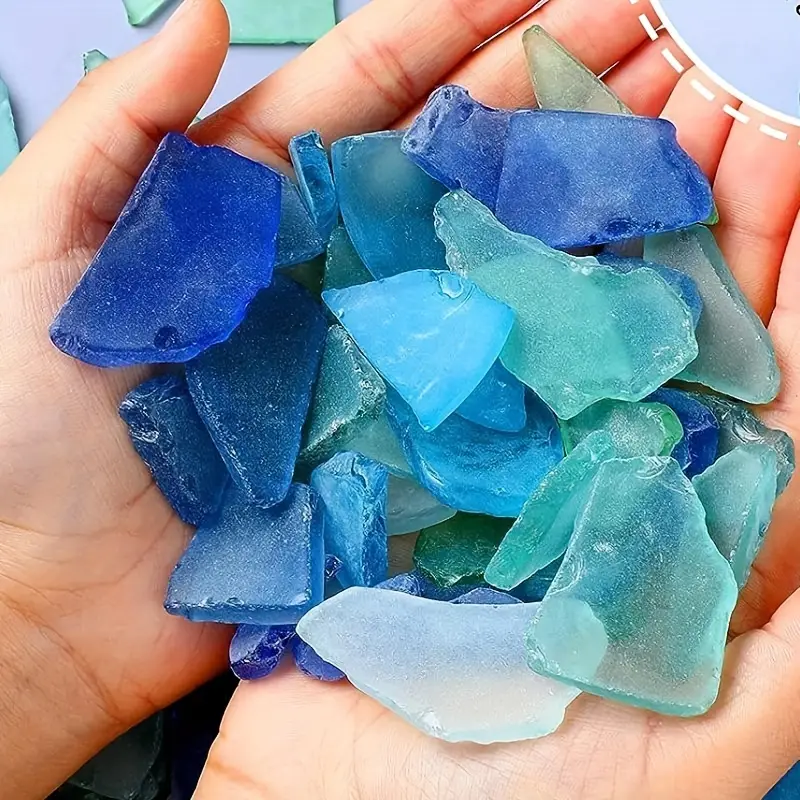 Sea Glass For Crafts Sea Glass Pieces Decor Flat Frosted - Temu