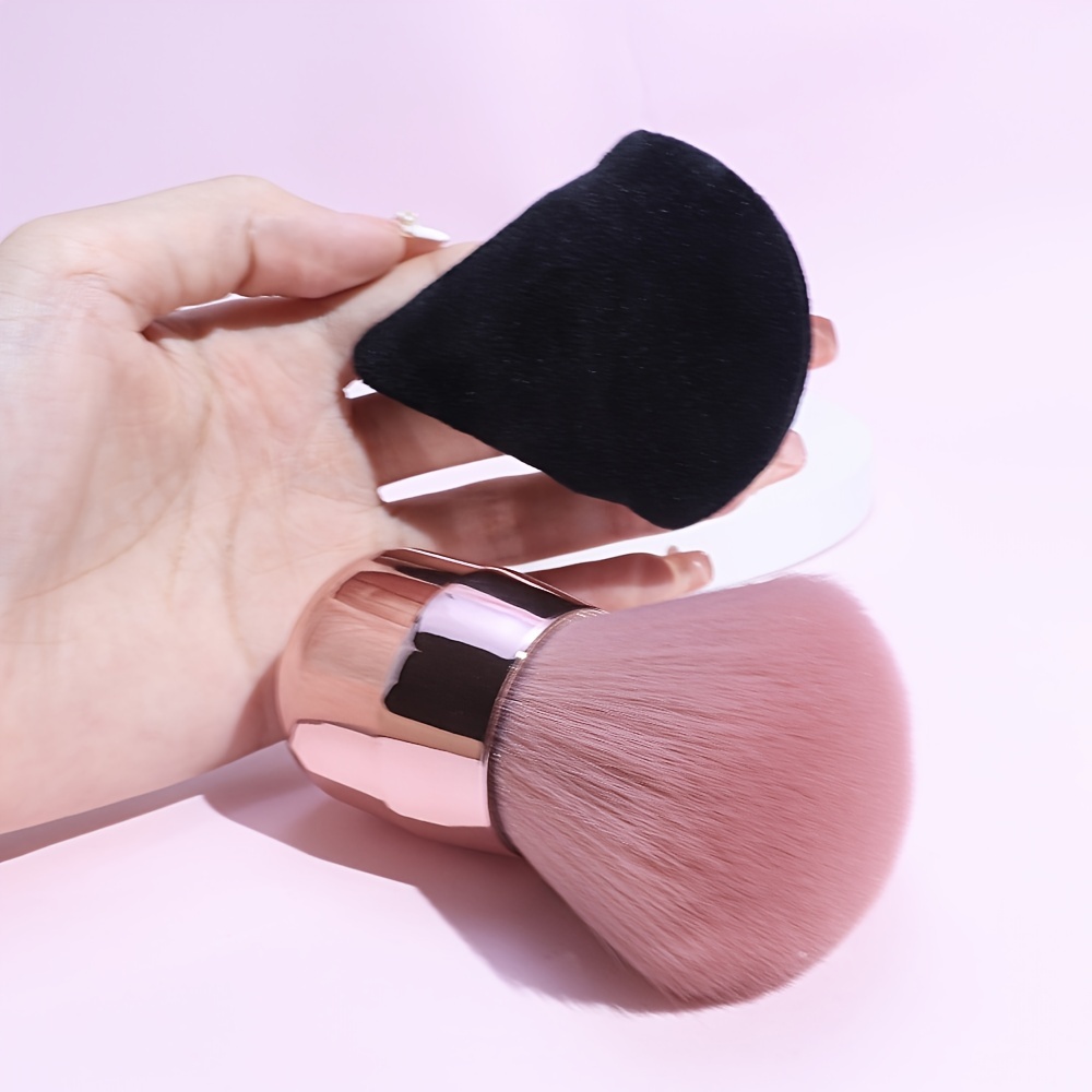 Mushroom Head Blush Makeup Brush + Makeup Sponge Puff, Fluffy Soft Hair  Facial Multi-purpose Makeup Brush Loose Powder Brush Large Blush Brush -  Temu