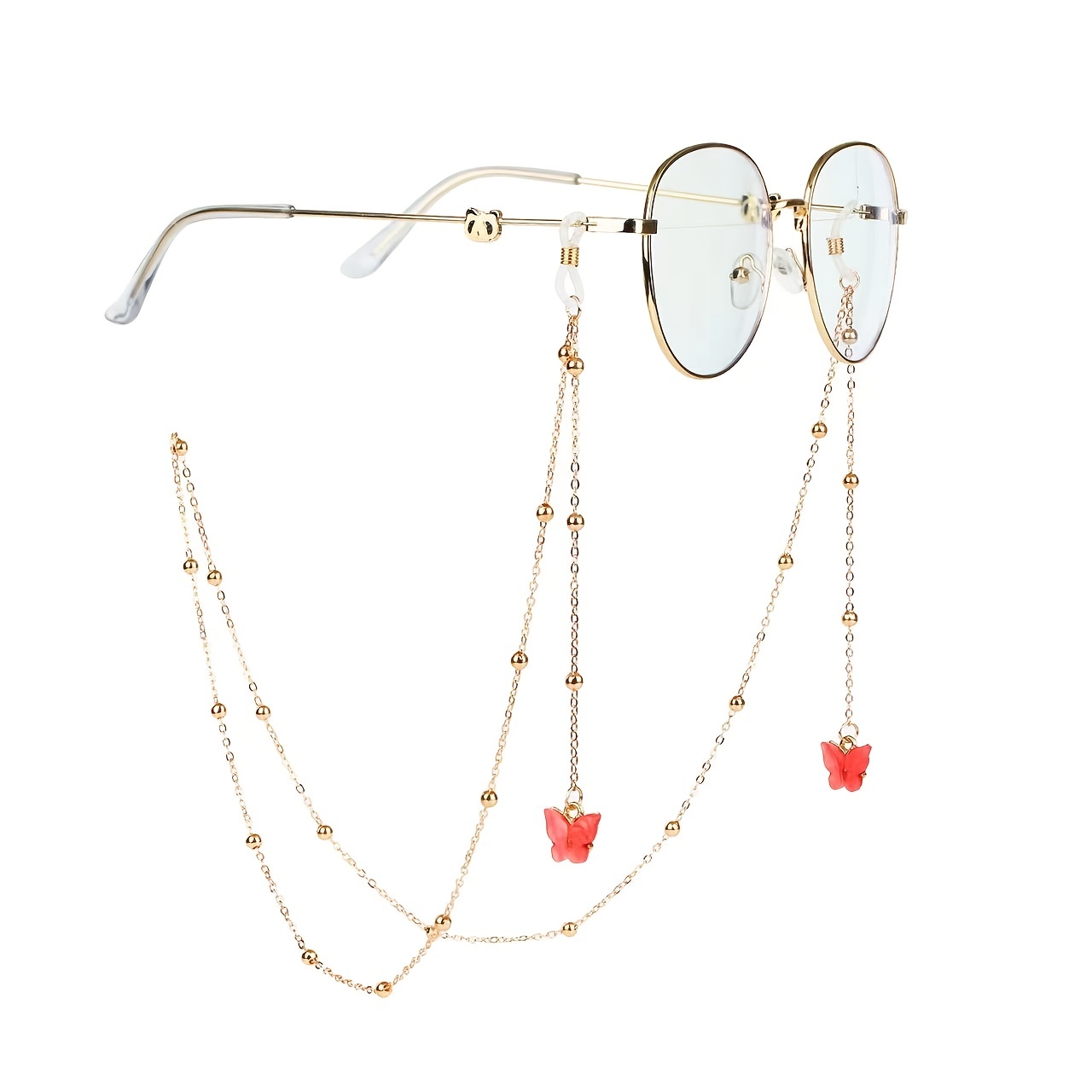 Butterfly Beads Glasses Chain Mask Holder