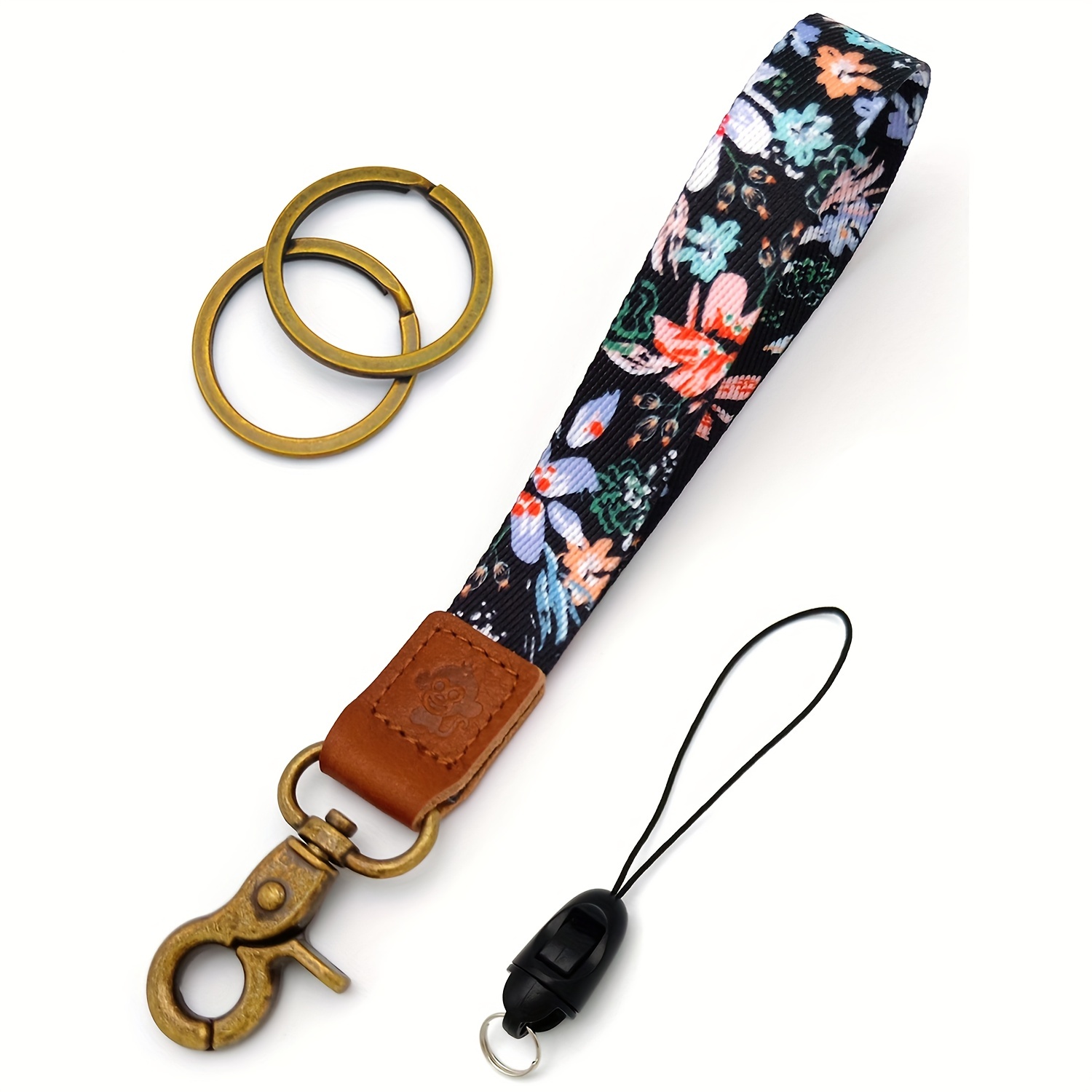 1pc Leopard Wristlet Lanyard, Cute Nylon Wrist Lanyard with Keyring for  Women,Girls,Wristlet Strap for Wallet,ID Card Holder.