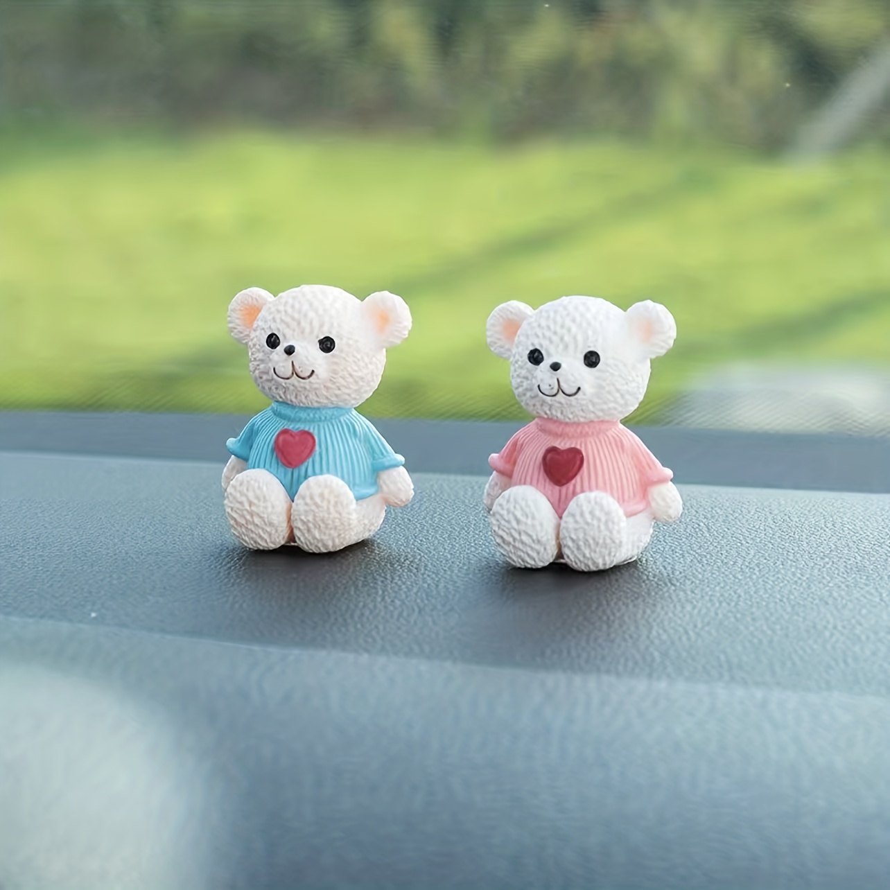 6pcs Resin Car Accessories Cute Bear Creative Car Center Console