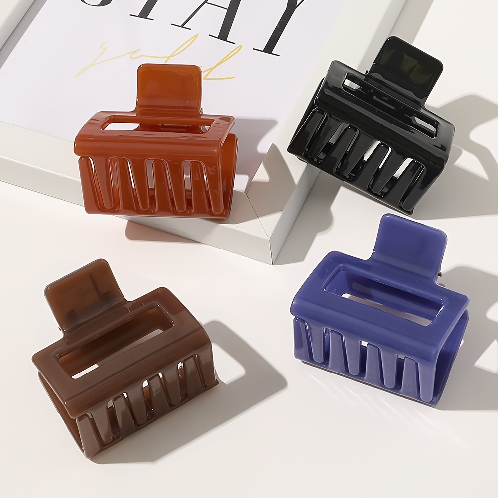 Matte Rectangle Small Hair Claw Clips