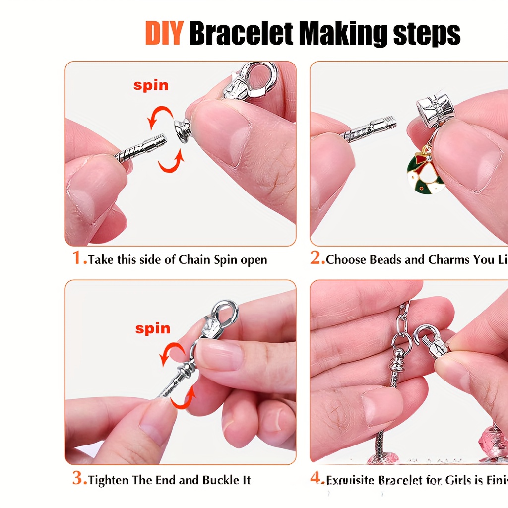 Diy Christmas Bracelet Making Kit With Alloy Christmas - Temu