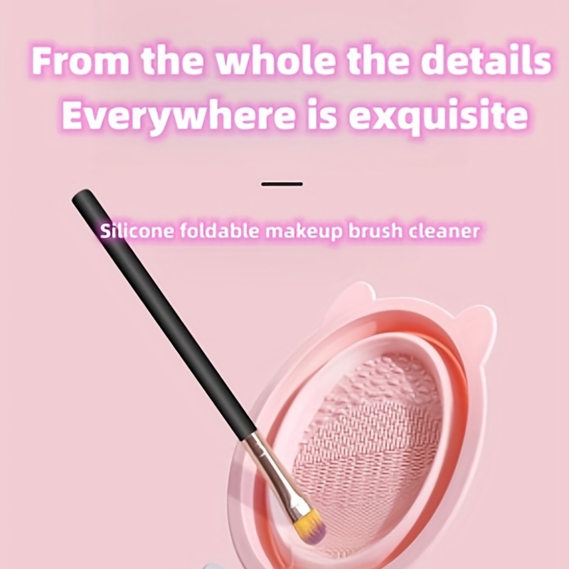 2pcs Makeup Brush Cleaner & Mat Kit Silicone Folding Scrubber Beauty