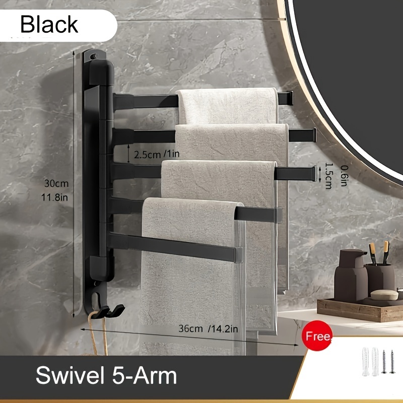 Stylish Convenient Swivel Towel Rack Bathroom Wall Mounted - Temu Canada