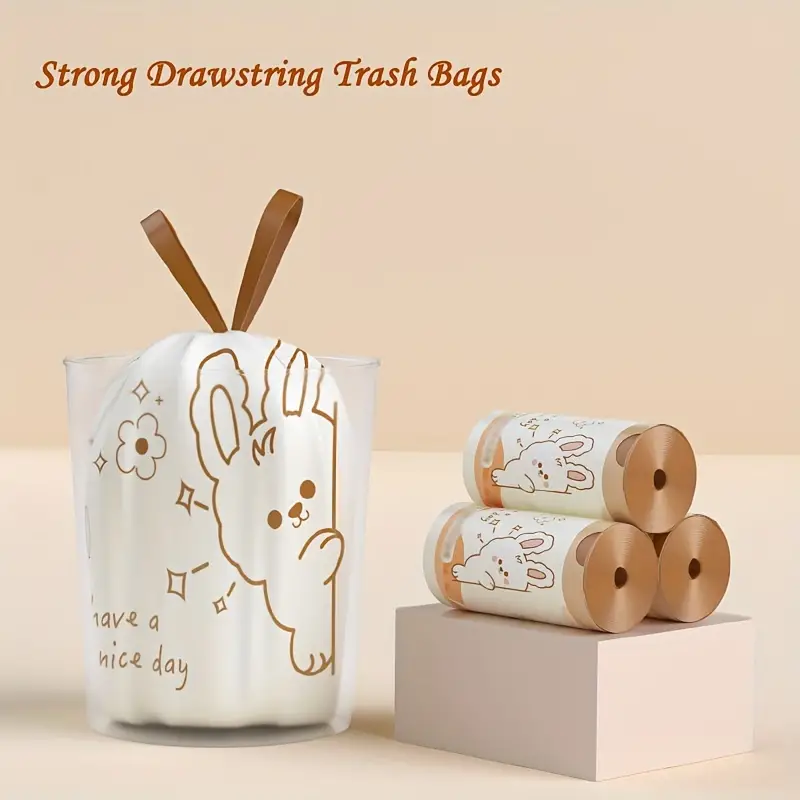 Thickened Tear-free Drawstring Garbage Bag, Disposable Garbage Bag