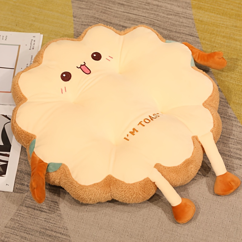 1pc Cartoon Bread Toast Shaped Seat Cushion For Students, Adults