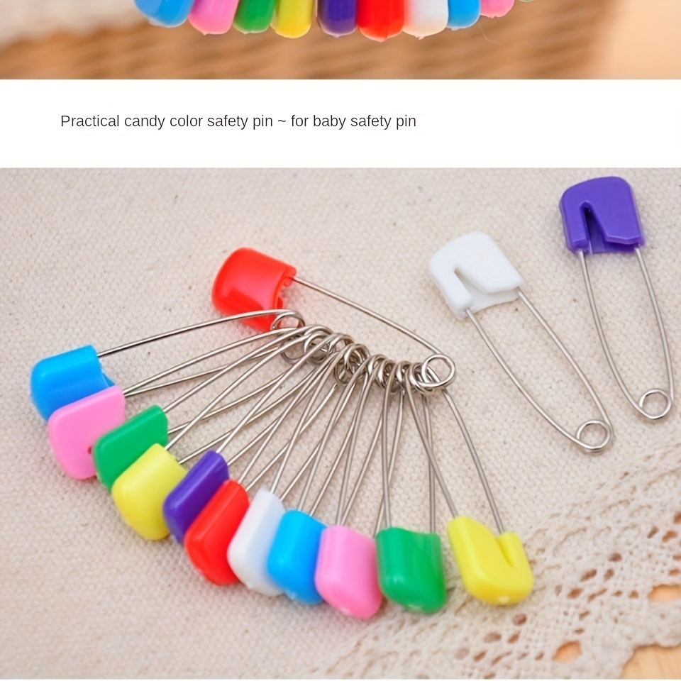 Colorful Safety Pins With Plastic Safety Lock Closure Sewing - Temu