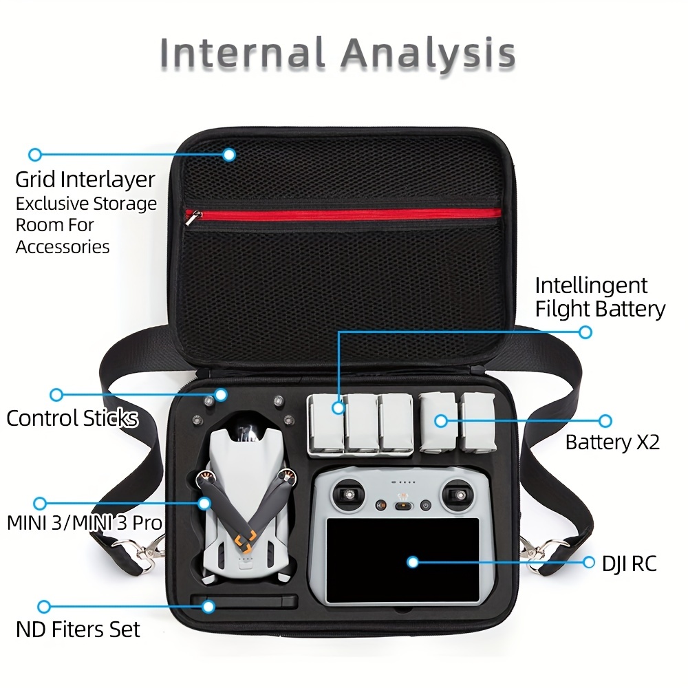 Tragbare Aufbewahrungstasche Tasche für DJI Mini 4 Pro Drone Controller  Batterie