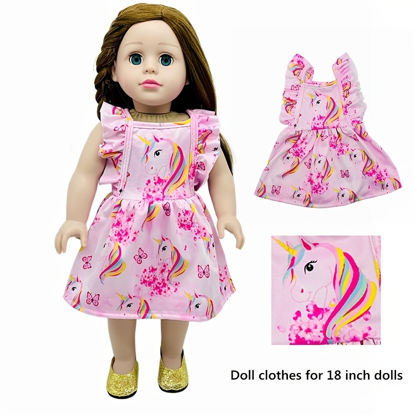 18インチの人形服人形アクセサリー 人形服手作りピンクユニコーン人形