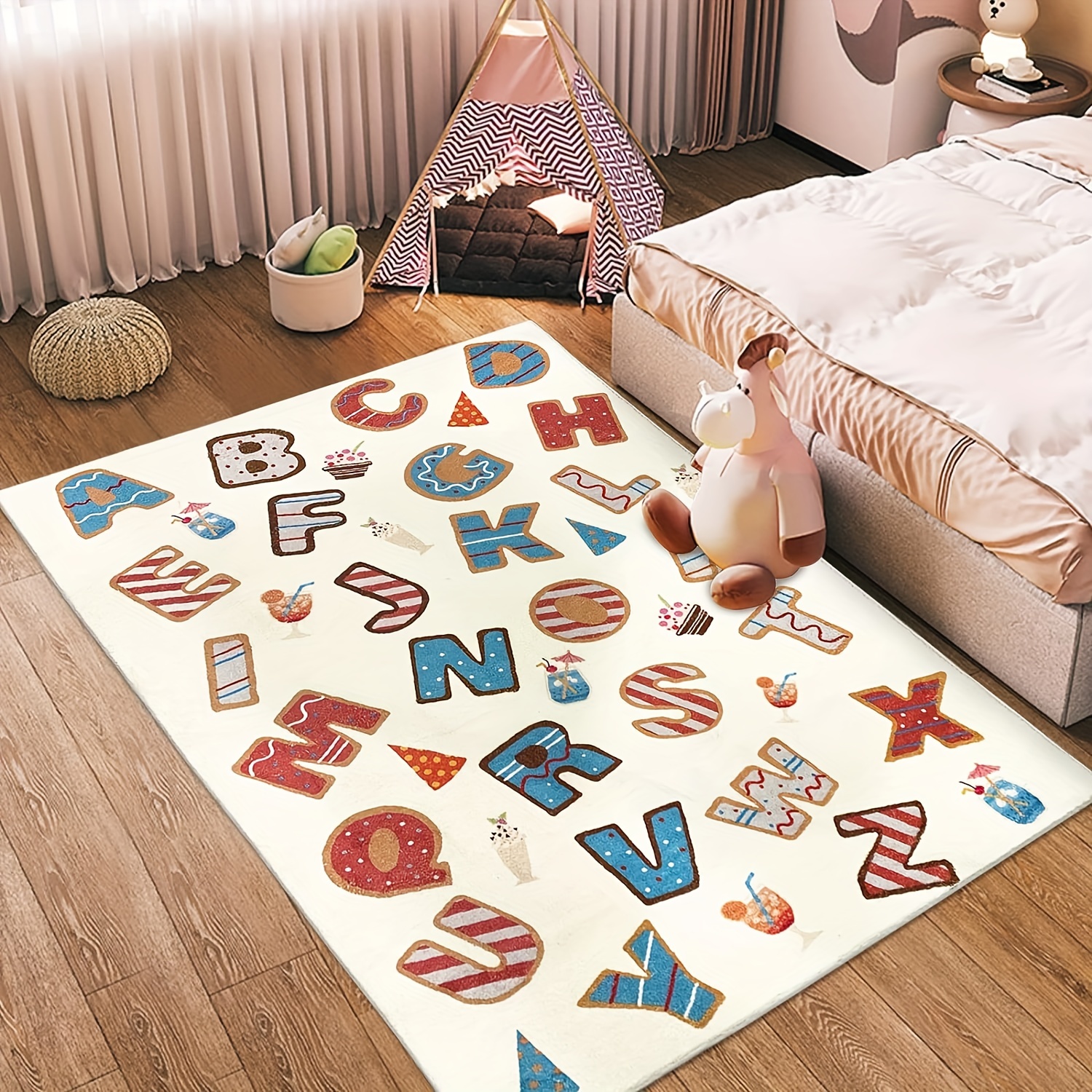 Aesthetic Bedside Rugs Floor Entryway Rugs for Bedroom, Machine Washable  Extra Soft Comfortable Carpet, Non-Slip Small Area Rug for Kids Puppy Home