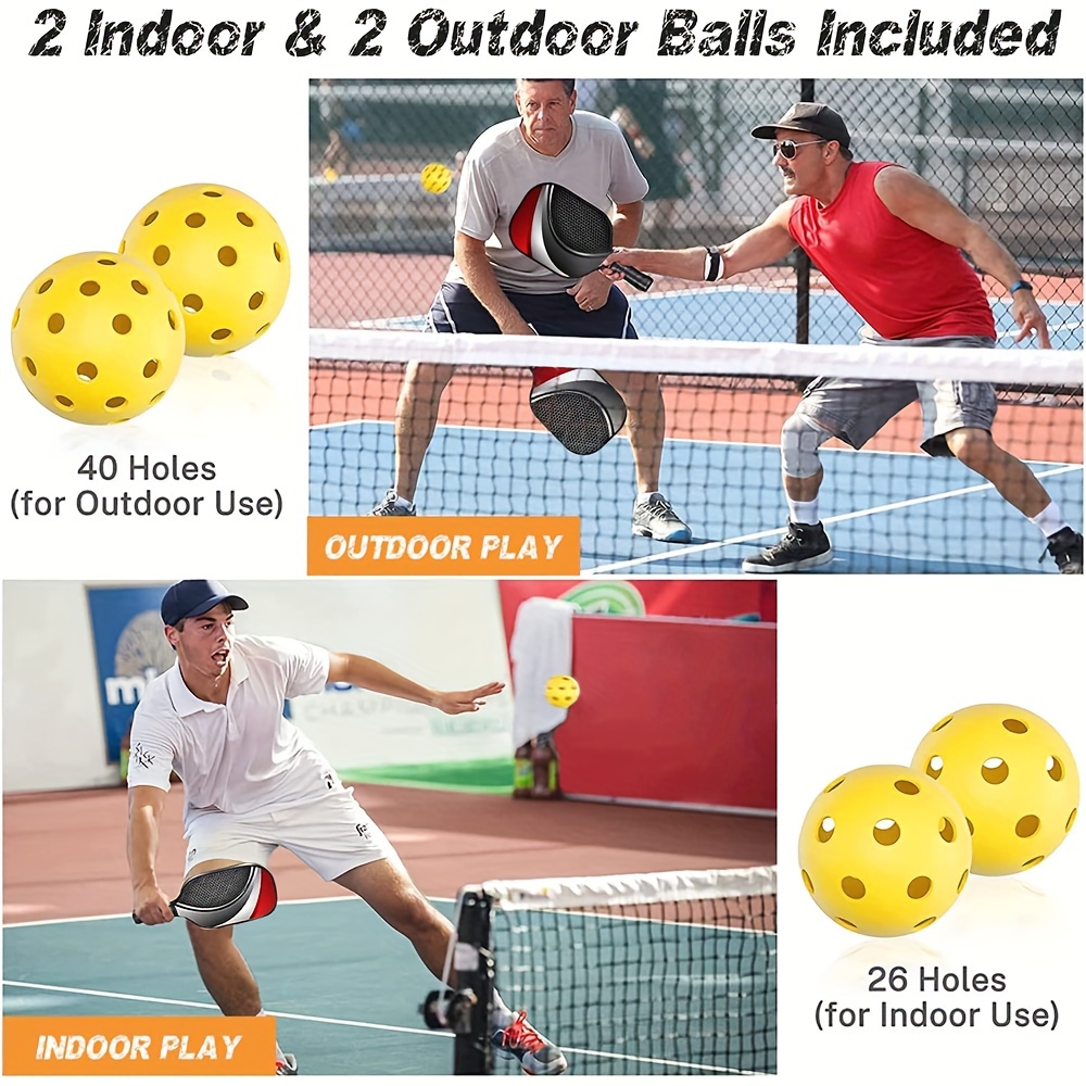 Wooden Pickleball Paddle Set with Accessories for Indoor/Outdoor Activities