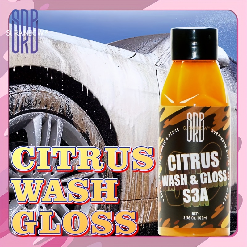 

1 Pack/2 Packs Surainbow Car Care Series S3 Citrus Wash & Gloss Foaming Car Wash Soap (works With Foam Cannons/ Guns Or Bucket Washes)safe For Cars, Trucks, Motorcycles, Rvs & More, 3.38oz/100ml