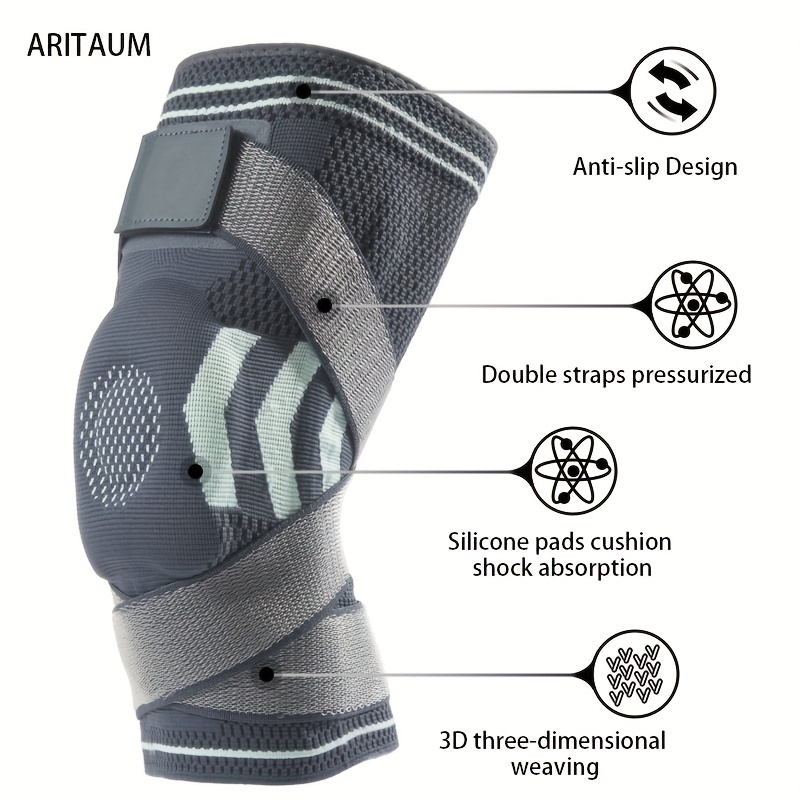 Genouillères avec stabilisateurs latéraux Attelle de soutien de compression  du genou réglable Attelle de soulagement de l'inconfort
