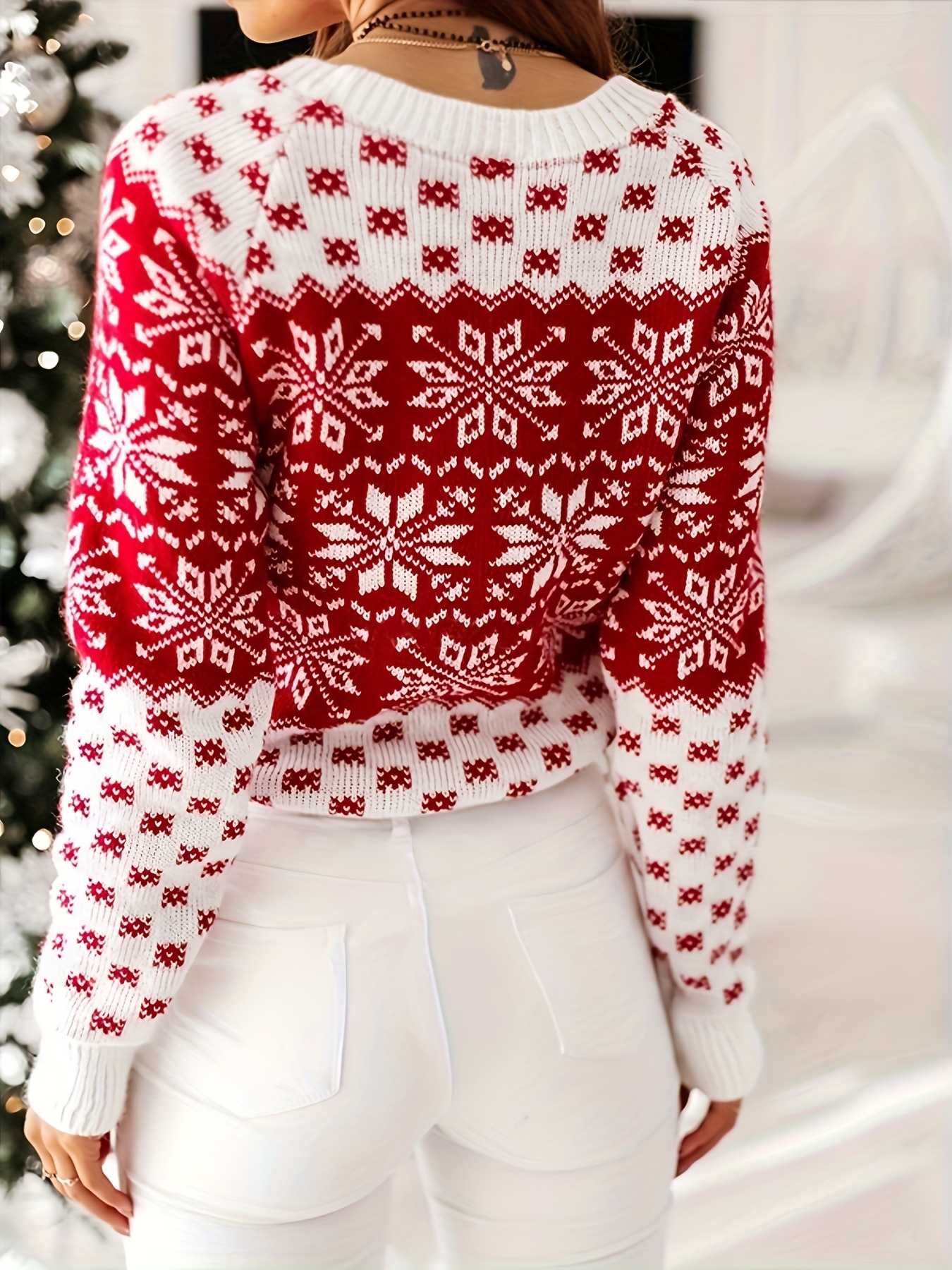 Jersey Cuello Alto Tortuga Navidad Suéter Casual Manga Larga - Temu