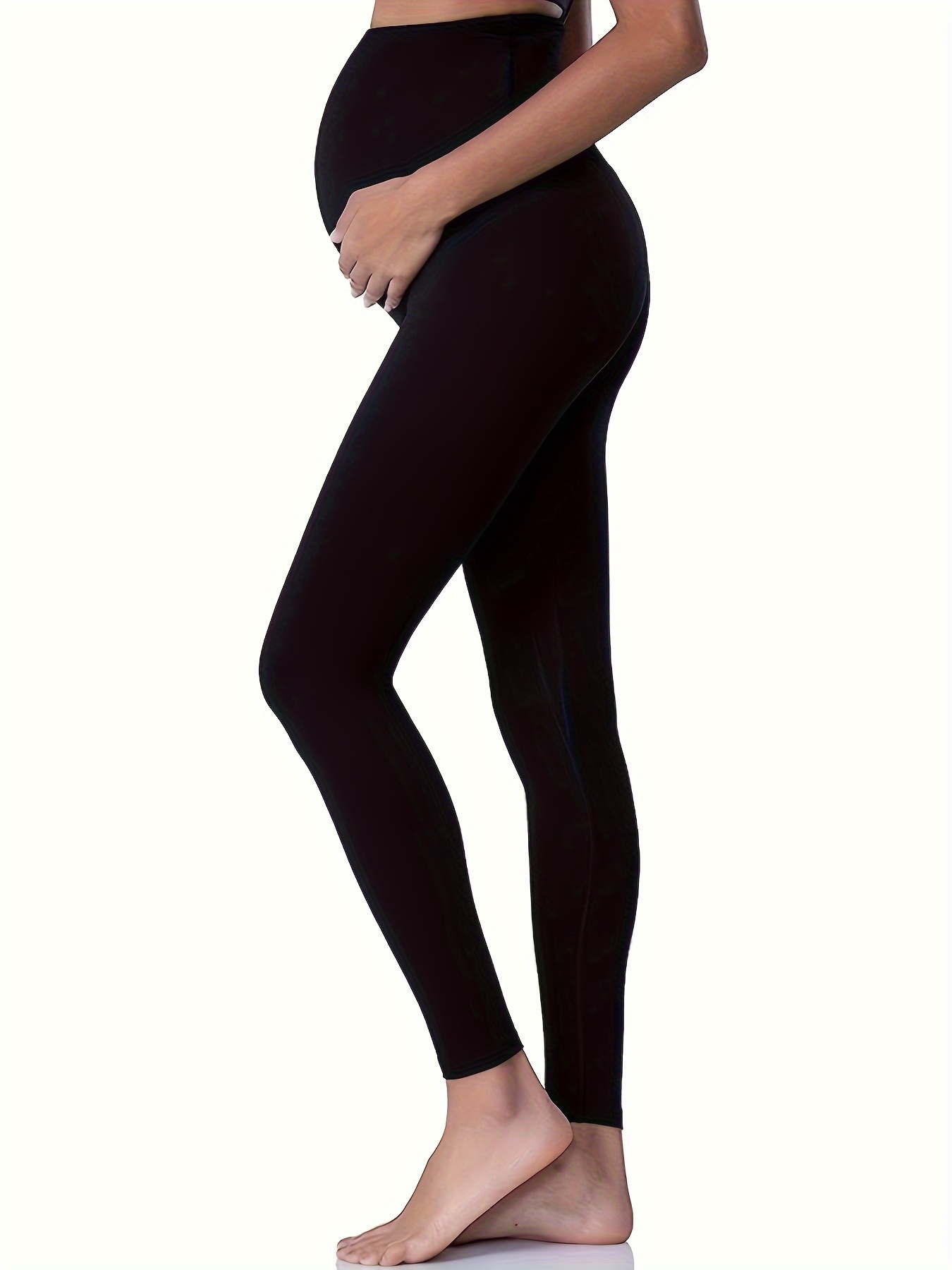 Pregnant Women's Comfy High Waist Solid Tummy Support - Temu Canada