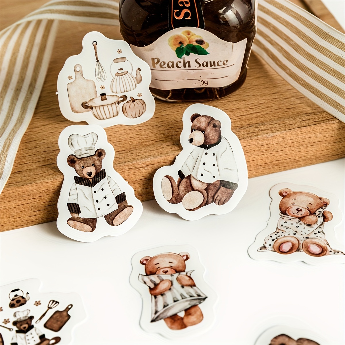 Cute Cartoon Bear Stickers Waterproof Pet Scrapbooking - Temu