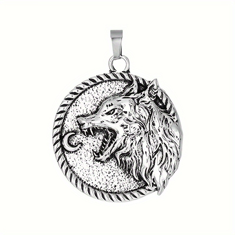 1pc Nordic Viking Wolf Head Pendant For Necklace DIY Making, Fashion  Versatile Men Jewelry Handmade Accessory