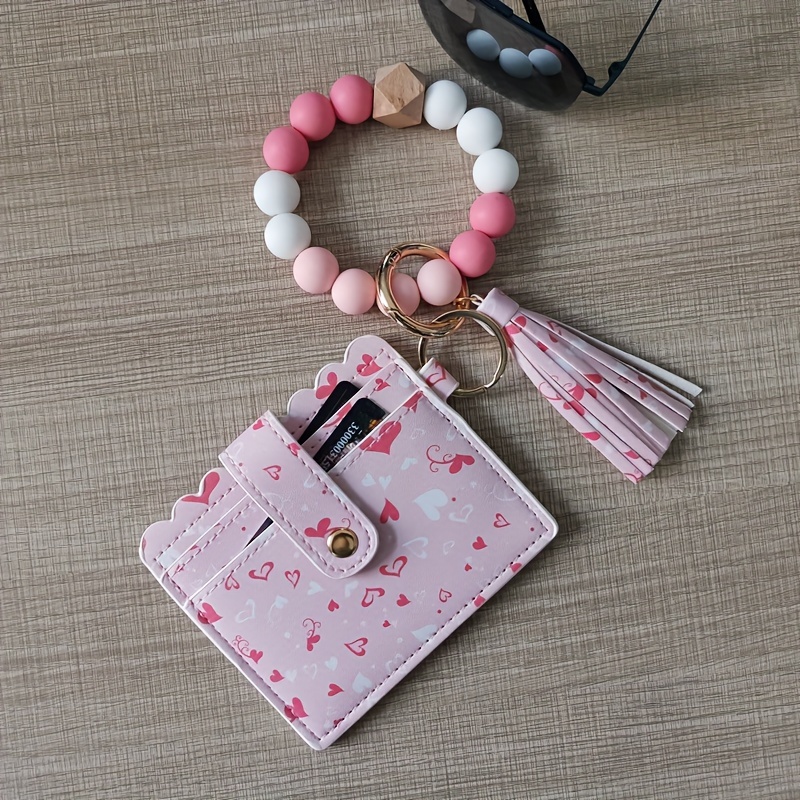 Key Fob / Wristlet Key Chain - Pink Floral