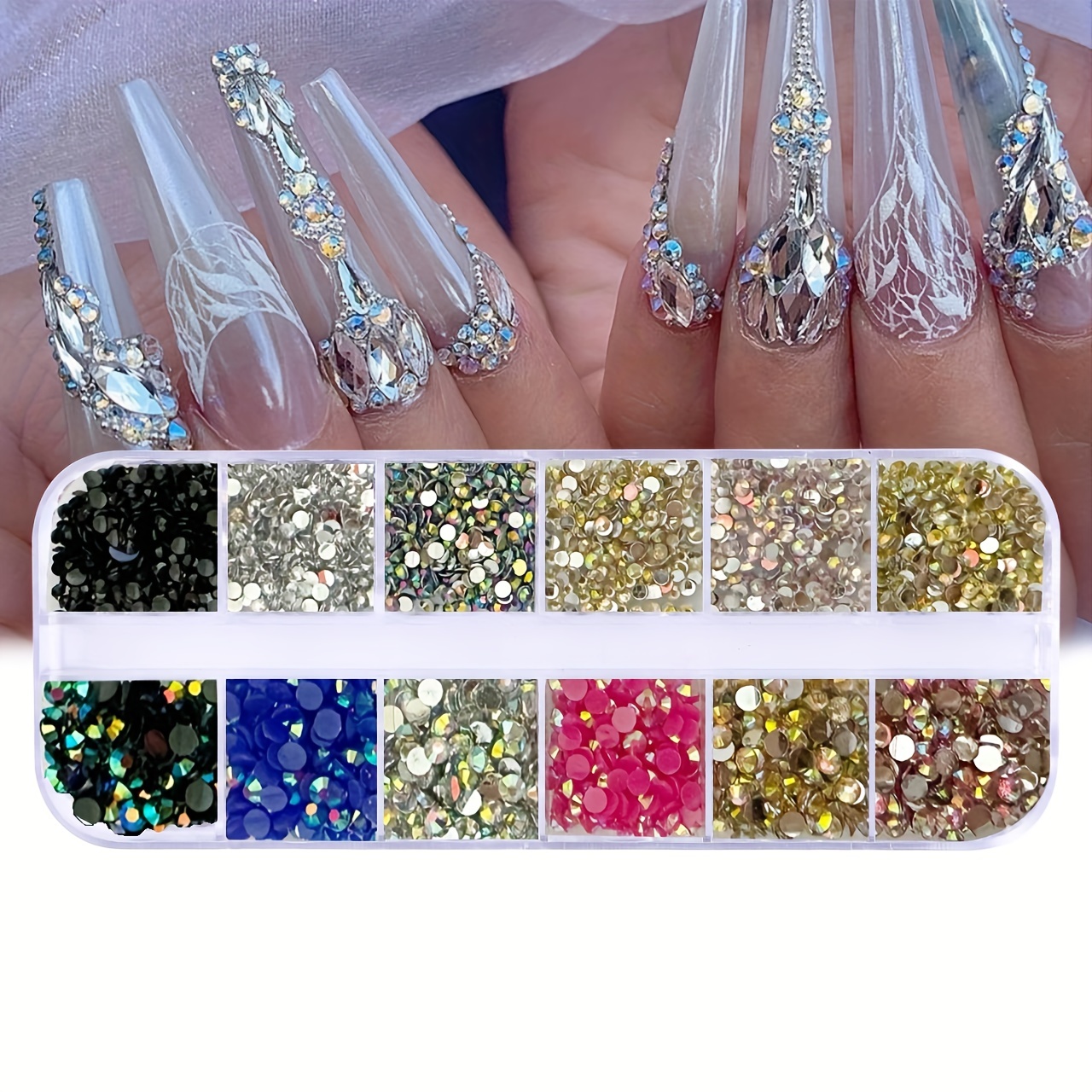 Nail Rhinestones Glass Nail Art Design Imitation Diamond - Temu