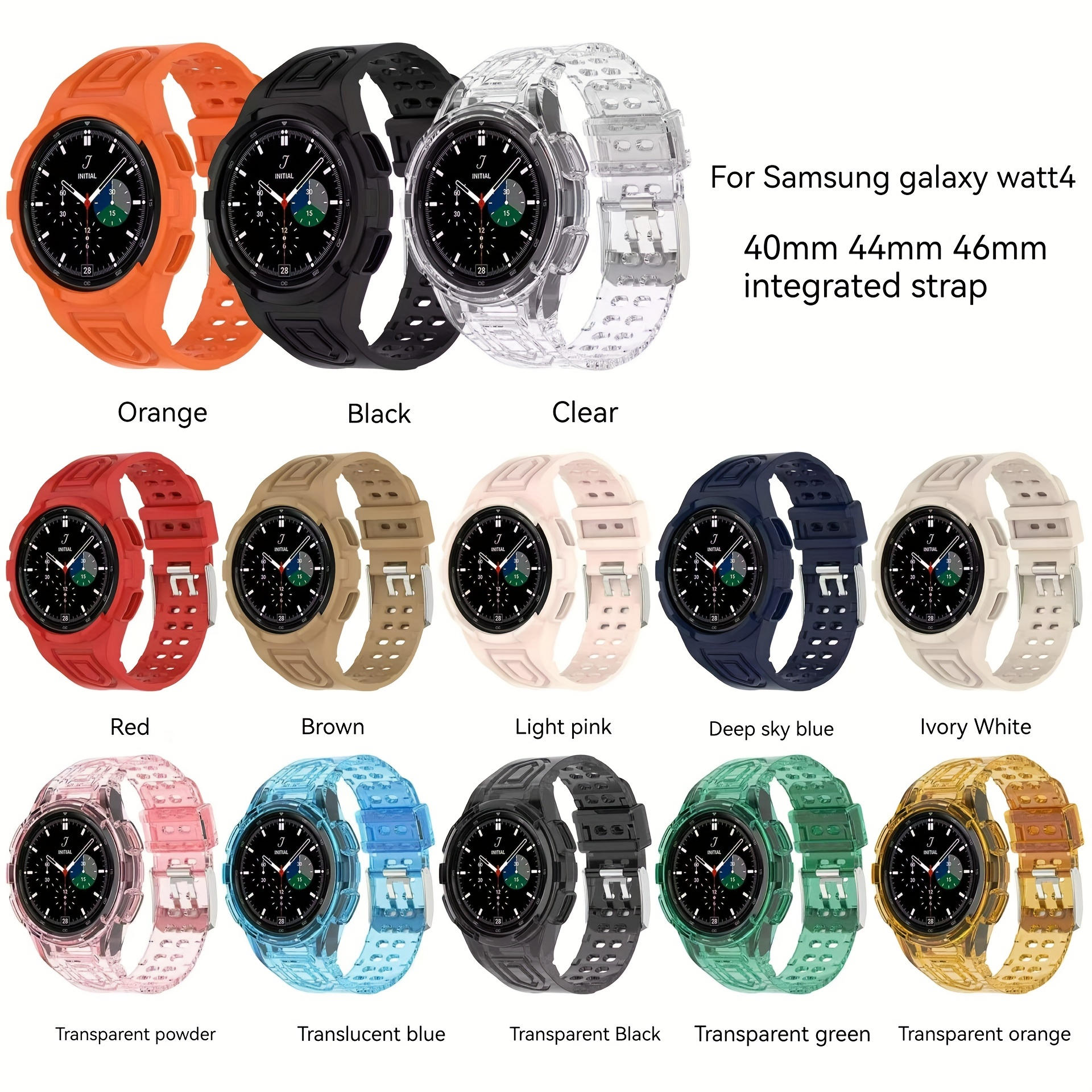 Case+band for Samsung Galaxy Watch 4 Strap Accessories transparent silicone  sport bracelet correa Galaxy Watch 5 40mm 44mm band