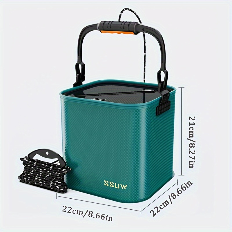 Outdoor Fishing Bucket Foldable Fish Bucket With Rope With Net