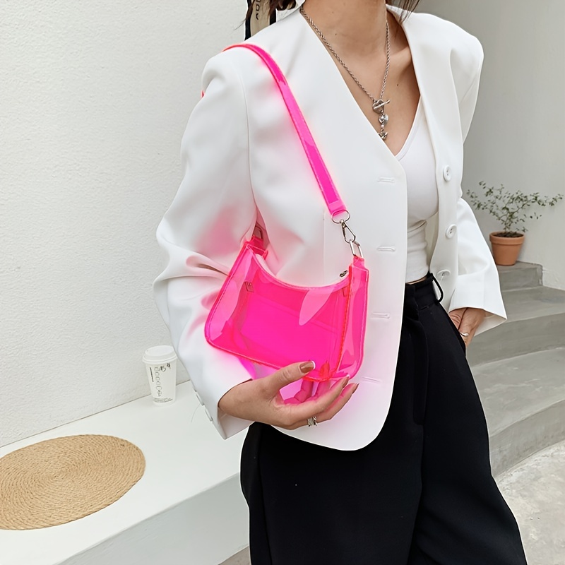 Neon Hot Pink Baguette Bag