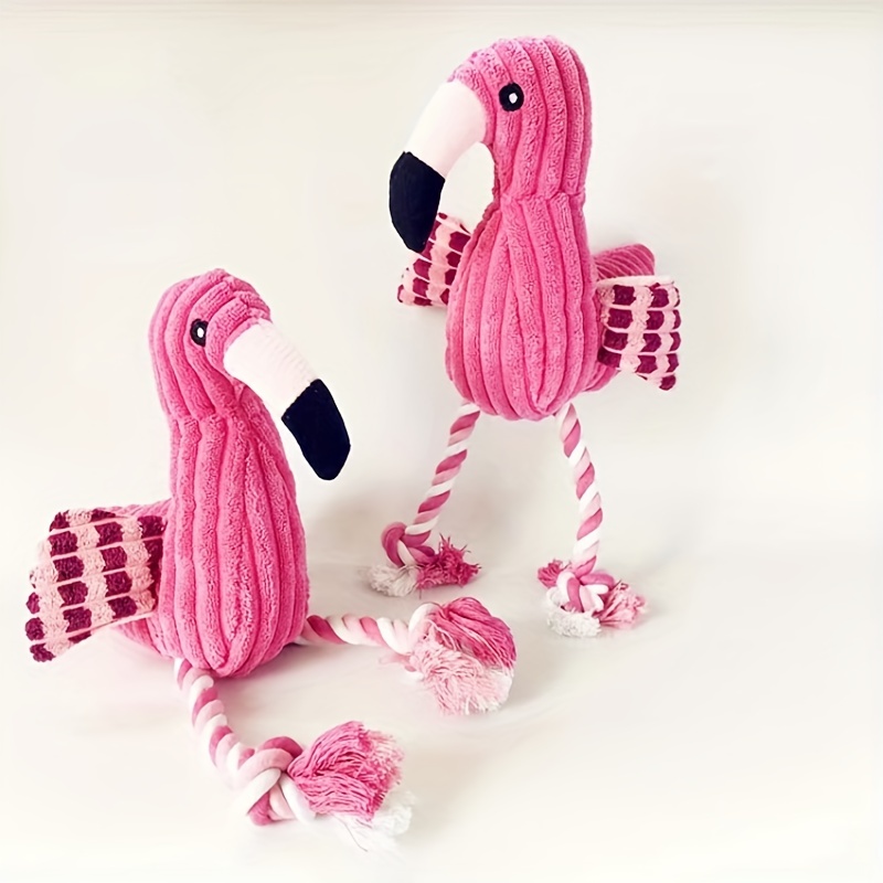 HEAR DOGGY!® Flattie Flamingo with Silent Squeak Technology™ Plush Dog Toy  