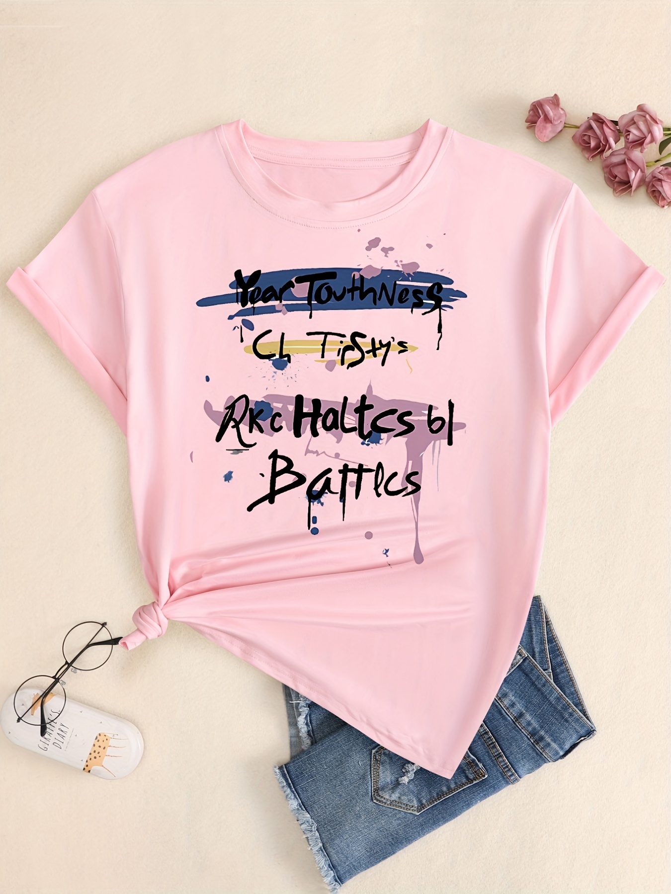 Teenage girls Letter Long T-Shirts Summer Tops Short Sleeve